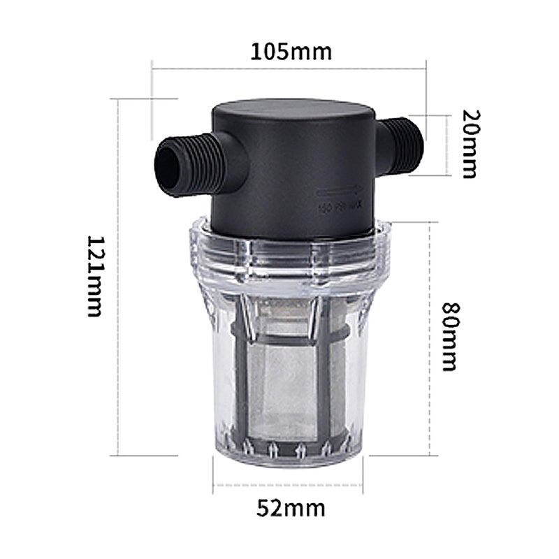 IMXMI Water Filter, 1/2''Twist-On Pipe Strainer, Nylon PA66 cover, PC bowl, 304 Stainless Screen (1/2'' 80 Mesh Male water filter) - Image 5